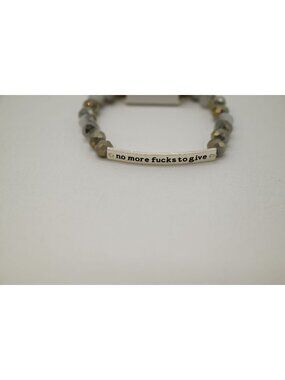 NWT Dylan Jewelry Silver Beaded Stretch Bracelet Sassy Quote Statement Boho